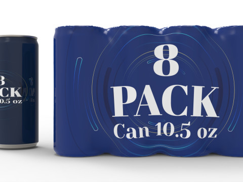Eight pack packaging beverage soda cans 10-5oz 3D Model