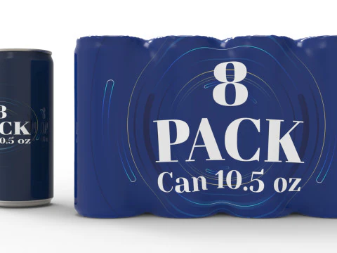 Eight pack packaging beverage soda cans 10-5oz 3D Model