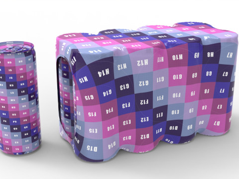 Eight pack packaging beverage soda cans 10-5oz 3D Model
