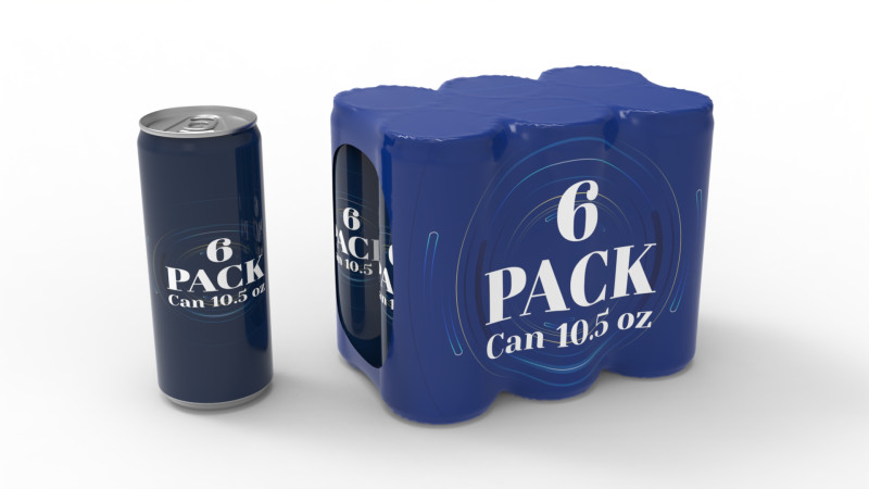 Six pack packaging beverage soda cans 10-5oz - 310ml 3D Model .c4d .max .obj .3ds .fbx .stl .blend 