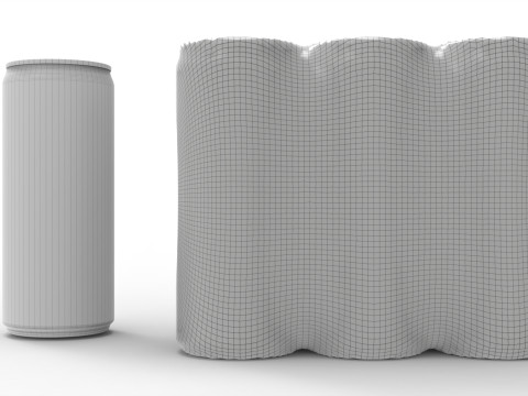 Six pack packaging beverage soda cans 10-5oz - 310ml 3D Model