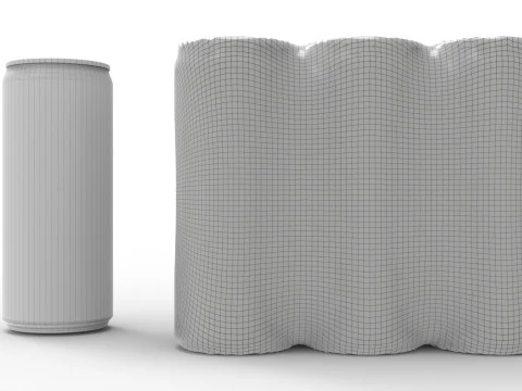 Six pack packaging beverage soda cans 10-5oz - 310ml 3D Model