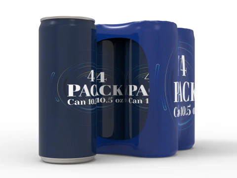 Four pack packaging beverage soda cans 10-5oz - 310ml 3D Model