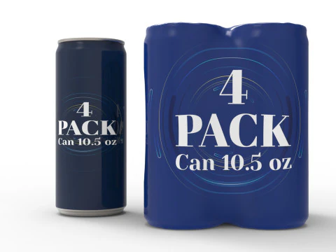 Four pack packaging beverage soda cans 10-5oz - 310ml 3D Model