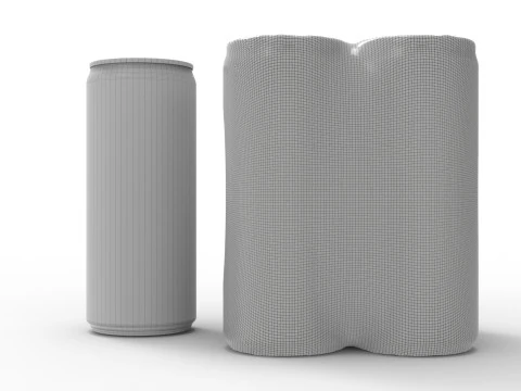 Four pack packaging beverage soda cans 10-5oz - 310ml 3D Model