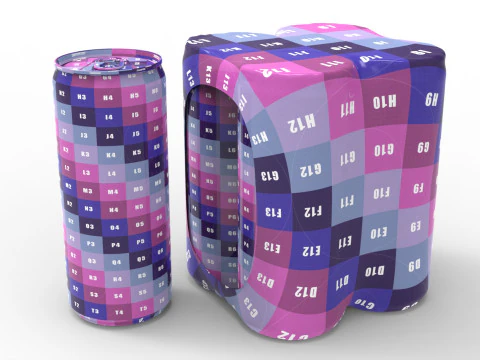 Four pack packaging beverage soda cans 10-5oz - 310ml 3D Model