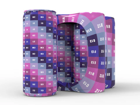 Four pack packaging beverage soda cans 10-5oz - 310ml 3D Model