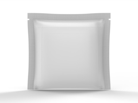 Sachet 120x120mm - 3 Seals packaging mockup 3D Модель