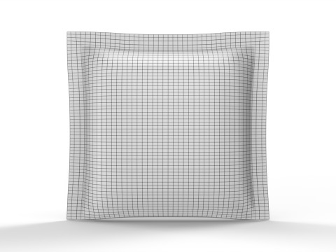 Sachet 120x120mm - 3 Seals packaging mockup 3D Модель