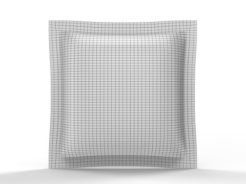 Sachet 120x120mm - 4 Seals packaging mockup 3D 模型