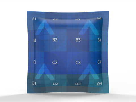 Sachet 120x120mm - 4 Seals packaging mockup 3D 模型