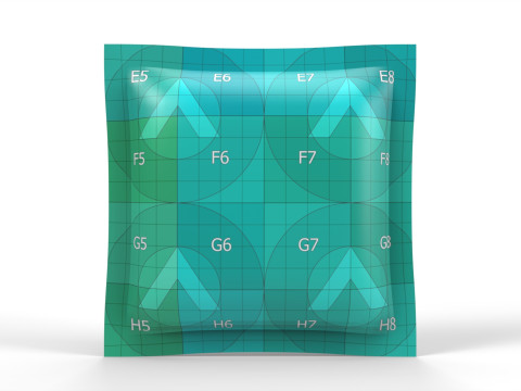 Sachet 120x120mm - 4 Seals packaging mockup 3D 模型