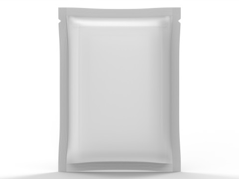 Sachet 130x180mm - 4 Seals packaging mockup 3D Model