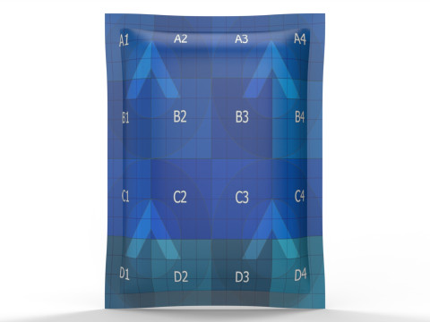 Sachet 130x180mm - 4 Seals packaging mockup 3D 모델