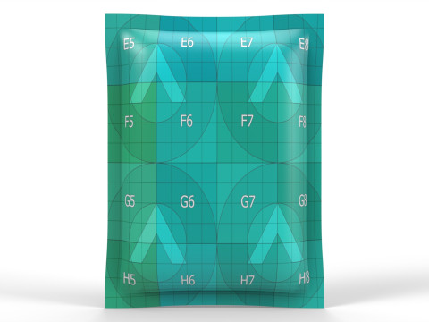 Sachet 130x180mm - 4 Seals packaging mockup 3D 모델