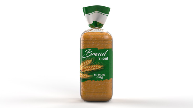 Bread Slice Foil Packaging 3D Model .c4d .max .obj .3ds .fbx .stl .blend 