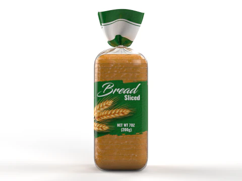 Bread Slice Foil Packaging 3D Model