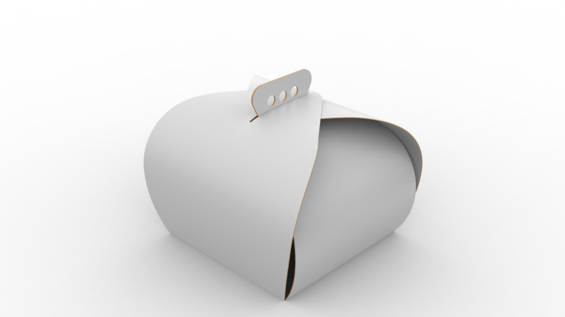 Curved gift box 300x300x400mm 3D Model .c4d .max .obj .3ds .fbx .stl .blend 