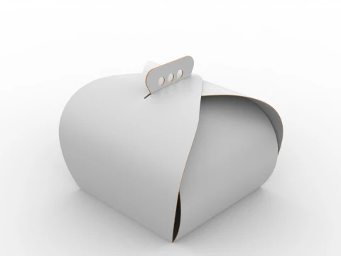 カーブギフトボックス 300x300x400mm 3Dモデル