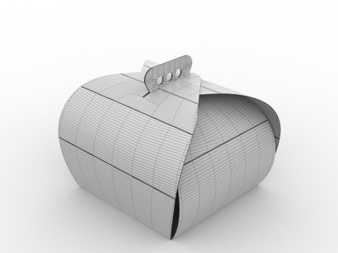 Curved gift box 300x300x400mm 3D Model