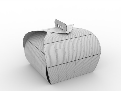 Curved gift box 300x300x400mm 3D Model