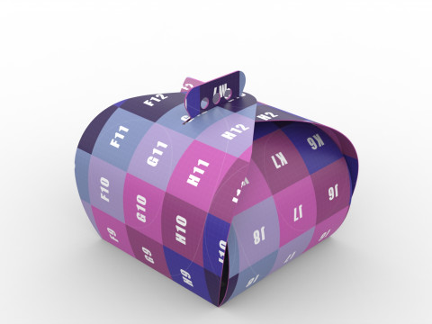 Curved gift box 300x300x400mm 3D Model