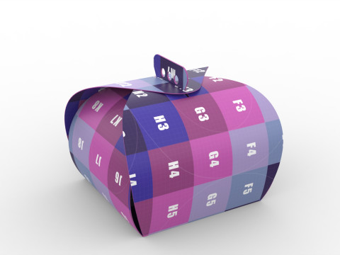 Curved gift box 300x300x400mm 3D Model