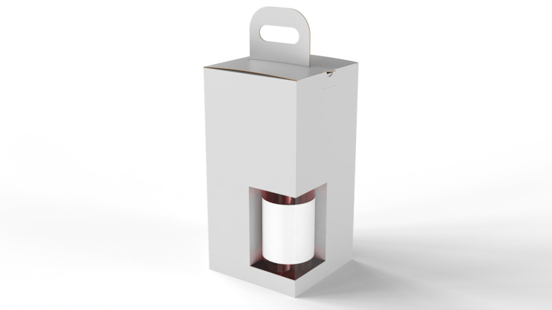 Packaging box for two bottle 135x135x265mm 3Dモデル .c4d .max .obj .3ds .fbx .stl .blend 