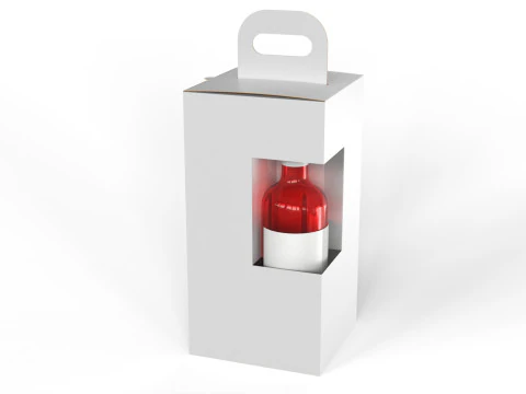Packaging box for two bottle 135x135x265mm 3D Model