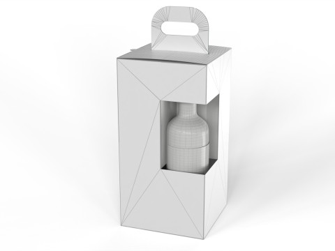 Packaging box for two bottle 135x135x265mm 3Dモデル