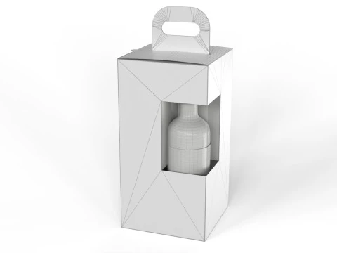 Packaging box for two bottle 135x135x265mm 3D Model