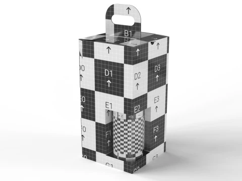 Packaging box for two bottle 135x135x265mm 3D Model