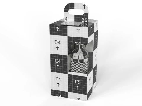 Packaging box for two bottle 135x135x265mm 3D Model