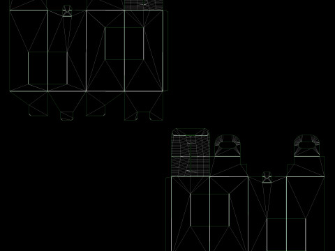 Packaging box for two bottle 135x135x265mm 3Dモデル