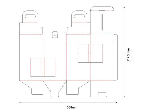 Packaging box for two bottle 135x135x265mm 3D Model