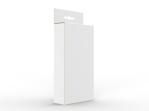 Packaging box with hang hole 80x30x150mm 3D-Modell