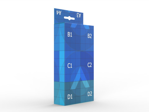 Packaging box with hang hole 80x30x150mm 3D-Modell
