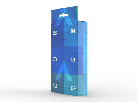 Packaging box with hang hole 80x30x150mm 3D-Modell