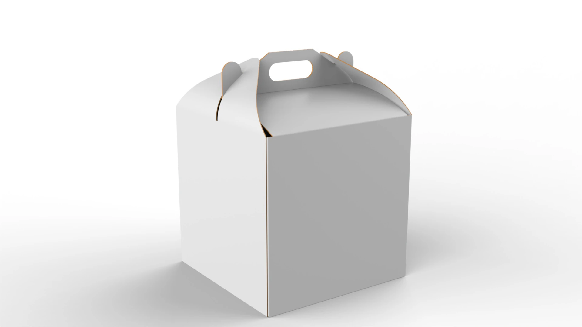 Packaging Box Carrying Handle 200x200x200mm 3D Model .c4d .max .obj .3ds .fbx .stl .blend 
