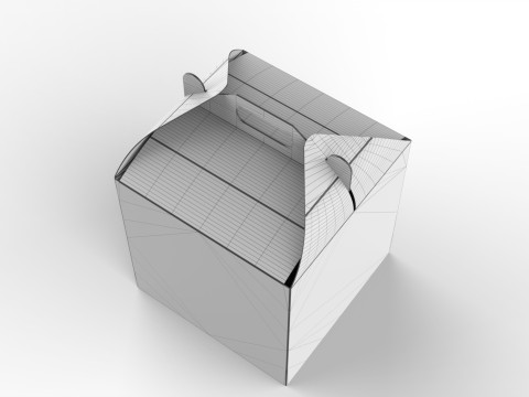 Packaging Box Carrying Handle 200x200x200mm 3D Model