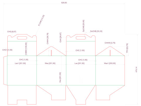 Packaging Box Carrying Handle 200x200x200mm 3D Model