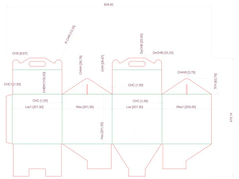 Packaging Box Carrying Handle 200x200x200mm 3D Model
