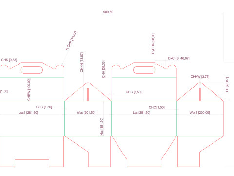 Packaging Box Carrying Handle 280x200x150mm Model 3D