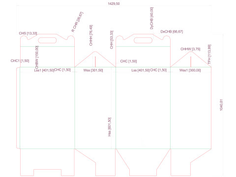 Packaging Box Carrying Handle 400x300x600mm 3D Model