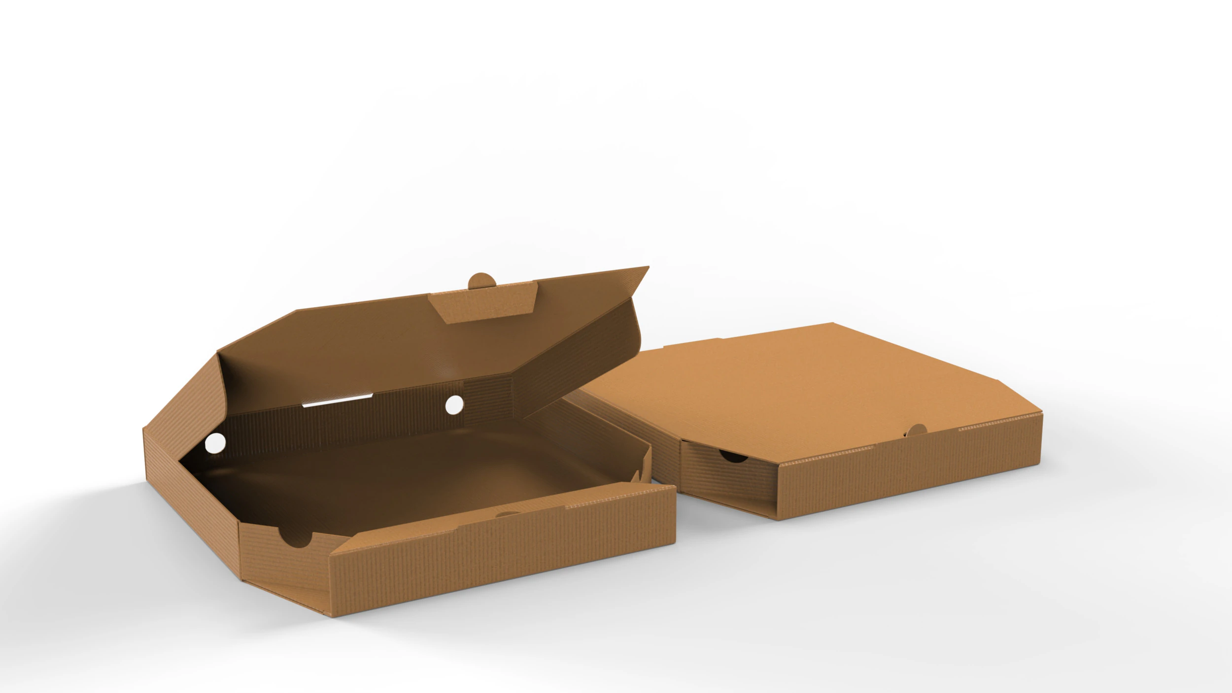 Pizza Cardboard Box Open and Close 375x375x50mm DIE-CUT IN FILES 3D Model .c4d .max .obj .3ds .fbx .stl .blend 
