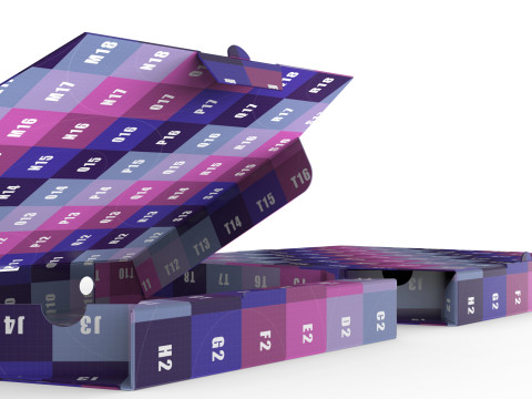 Pizza Cardboard Box Open and Close 375x375x50mm DIE-CUT IN FILES 3D Модель