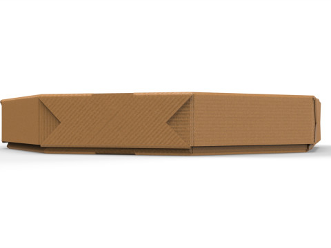 Octagon Cardboard Pizza Box 350x350x50mm with DIE-CUT IN FILES 3D 模型