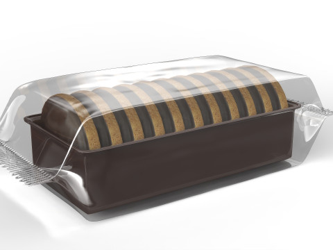 Jaffa chocolate biscuit round cake packaging in transparent foil 3D 모델