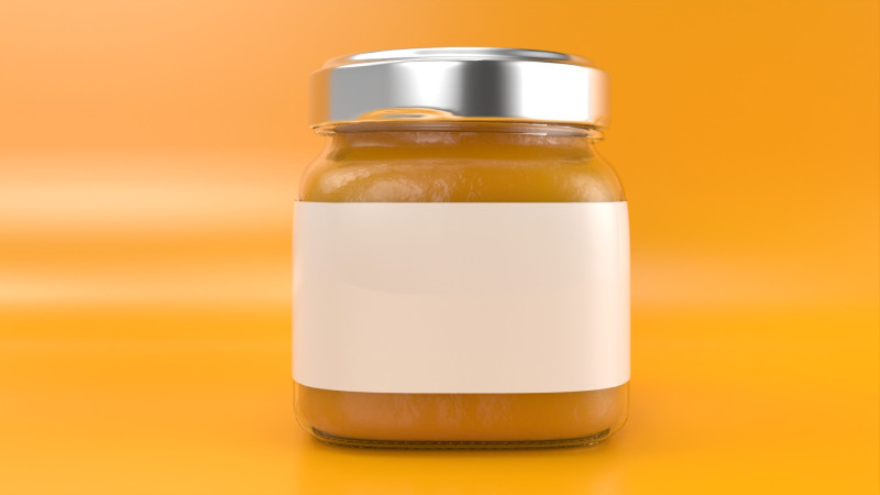 Orange Marmalade Jam in a Glass Jar 3D Model .c4d .max .obj .3ds .fbx .stl .blend 