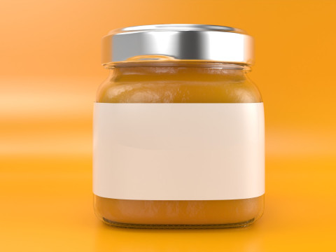 Orange Marmalade Jam in a Glass Jar 3Dモデル